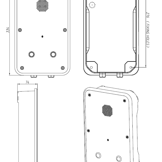 Drawing Telefono industrial JR104-2B